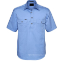 Men shirt half  placket pure cotton drill  farmer workshirts